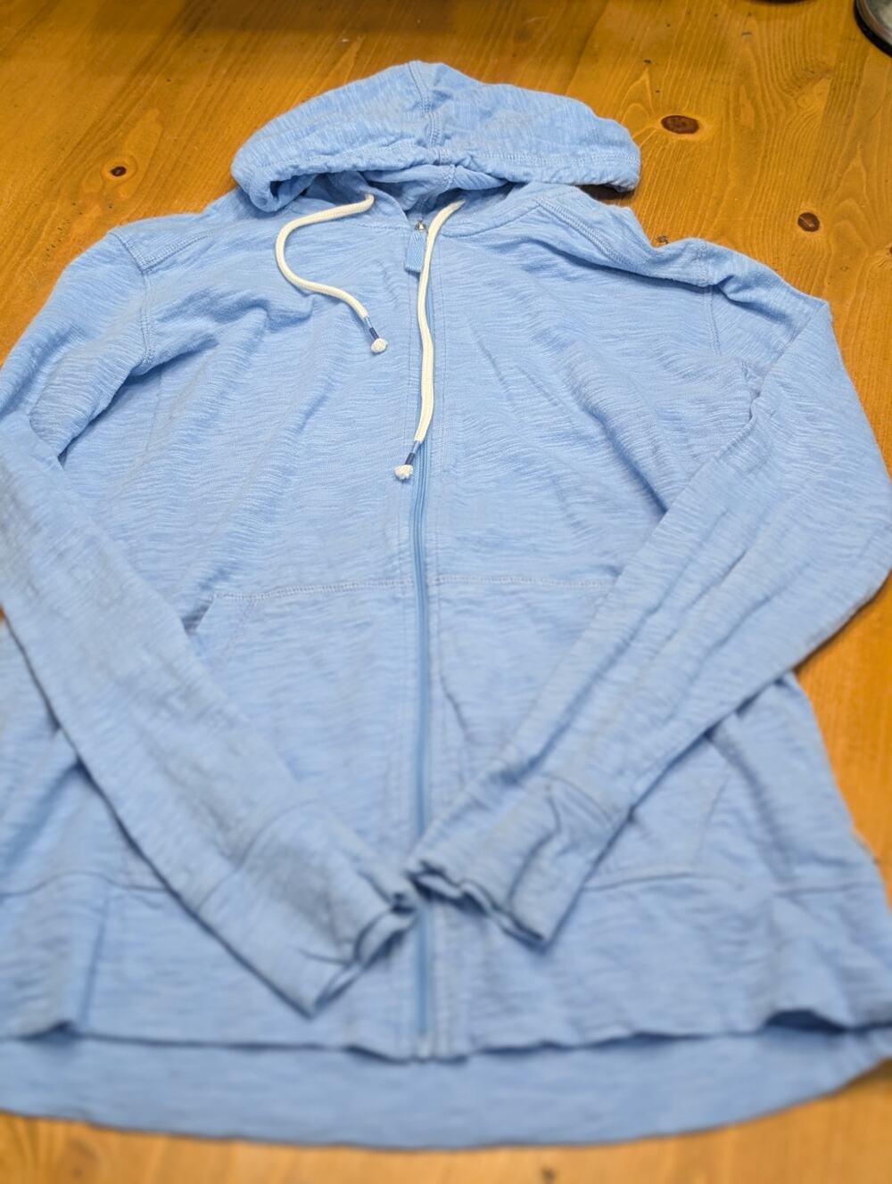 Eddie Bauer Zip Up Light Weight Hoodie, Light Blue, Women's XS, EGU